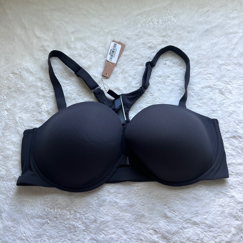 SKIMS Fits Everybody Racerback Demi Bra Onyx Black Size  42DD DM-DEM-7626W NEW